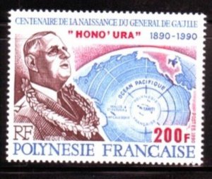 FRENCH POLYNESIA Sc 543 NH ISSUE OF 1990 - DE GAULLE
