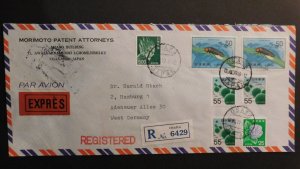 1977 Osaka Japan to Hamburg West Germany Japanese Air Mail Cover Express