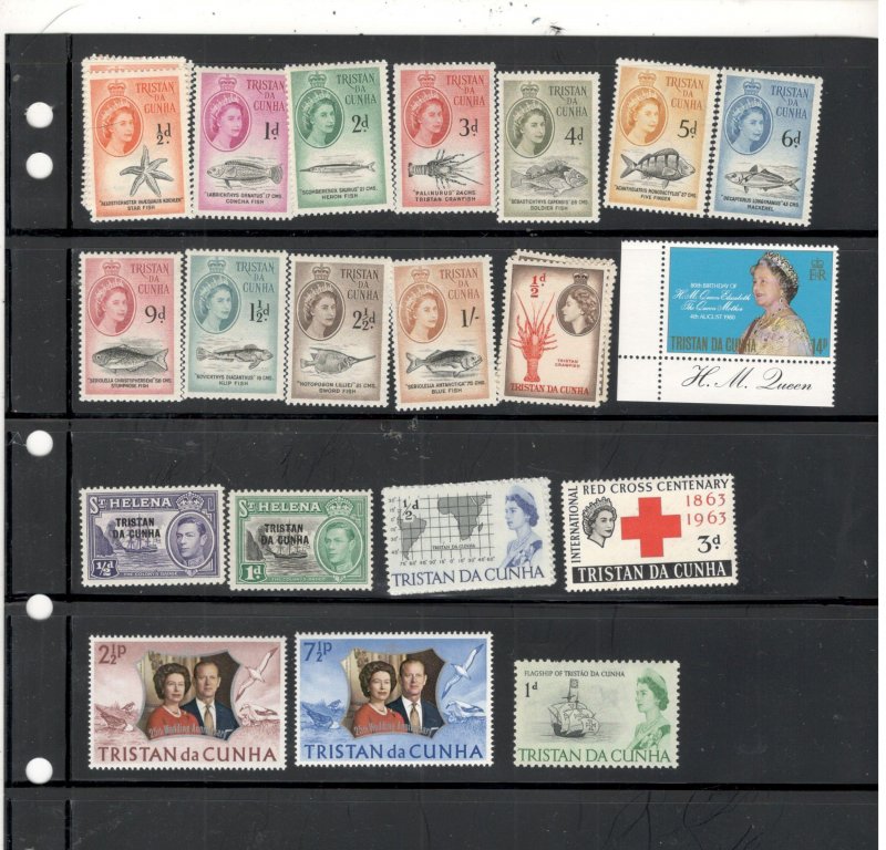 TRISTAN DA CUNHA COLLECTION ON STOCK SHEET MINT/USED