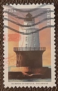 US Scott # 5624; used (55c) Delaware Lighthouse from 2021; XF centering; off ppr