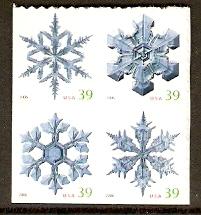 #4113-6 Snowflakes Block Mint  NH