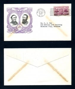 # 792 on First Day Cover with Linprint cachet dated 2-18-1937