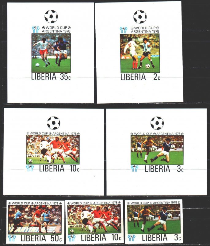 Liberia. 1978. 1061B-66B, bl90B + 6 suites. Football. MNH.