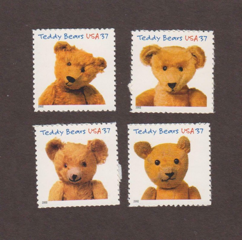 US,3653-56,TEDDY BEARS,MNH,2000'S COLLECTION,MINT NH ,VF