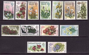 Falkland Is.-Scott#210-22-Unused NH QEII definitive set-Flowers-1973-