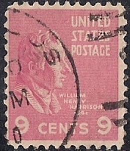 814 9 cent William Henry Harrison Stamp used VF