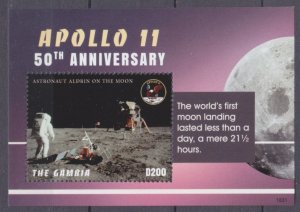 2018 Gambia 7598/B989 50 years of Apollo 11 moon landing 10,00 €