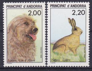 Andorra-French 367-68 MNH 1988 Sheepdog & Hare