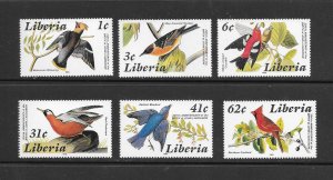 BIRDS - LIBERIA #1017-22 MNH