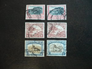 Stamps - South Africa - Scott#38a,38b,41a,41b,43a,43b-Used Part Set of 6 Stamps