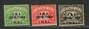 Great Britain Offices Tripolitania Sc#J1-3 M/H/VF, Partial Set, Cv. $23.50