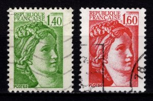 France 1981 Sabine def. Inscr. ‘REPUBLIC FRANCAISE’, 1f.40 & 1f.60 [Used]