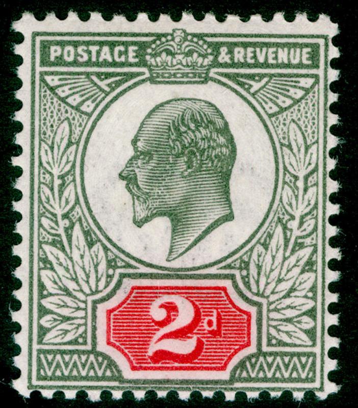 SG292 SPEC M13(4), 2d grey-green & bright carmine, NH MINT. Cat £55.