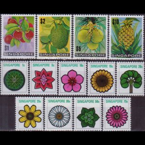 SINGAPORE 1973 - Scott# 189-201 Flowers Set of 13 NH
