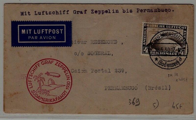 Germany/Brazil Zeppelin cover 18.5.30