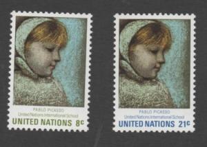 SCOTT   224-225   singles   MNH UN New York 1971