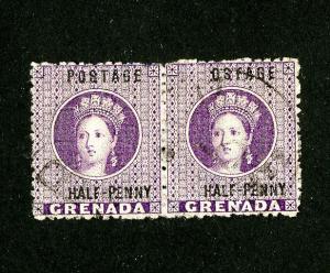 Grenada Stamps # 8, 8a VF Scarce Used Pair Scott Value $158.00