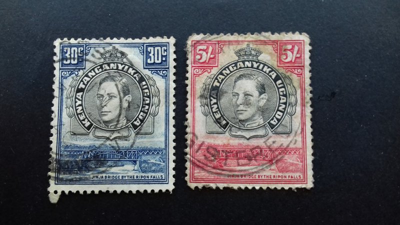 Kenya, Uganda 1938 Issues of 1935 but with Portrait of King George VI Used