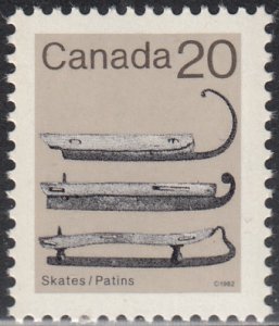 Canada 1982-87 MNH Sc #922 20c Ice skates perf 14x13.3