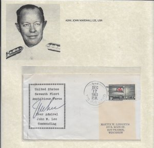 1953 Adm John Lee, USN to Sun Prairie, Wis (52054)