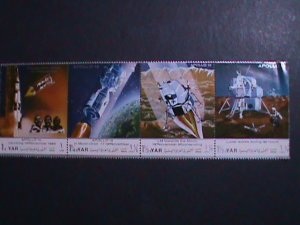 YEMAN -1969-APOLLO-12 MISSION TO THE MOON LARGE  STAMPS STRIP, MNH  OG VF