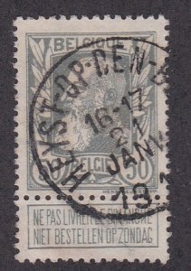 Belgium # 89, King Leopold With Label, Used 1/3 Cat