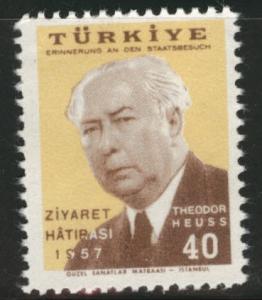 TURKEY Scott 1243 MNH** 1957 German president Heuss