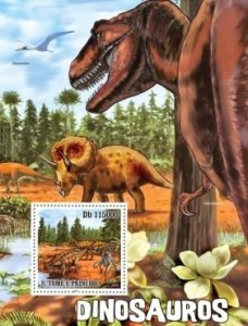 St Thomas - Dinosaurs -  Stamp S/S  - ST10105b