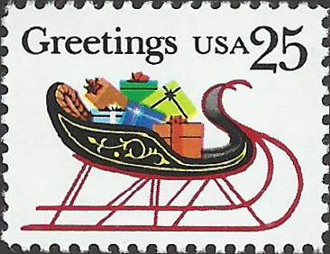 # 2428 MINT NEVER HINGED SLEIGH FULL OF PRESENTS    