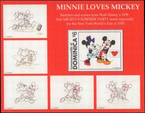 Dominca #1927-1936, Complete Set(11), 1997, Disney, Never Hinged