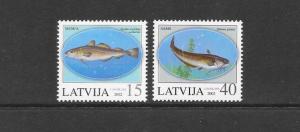 FISH - LATVIA #555-56  MNH