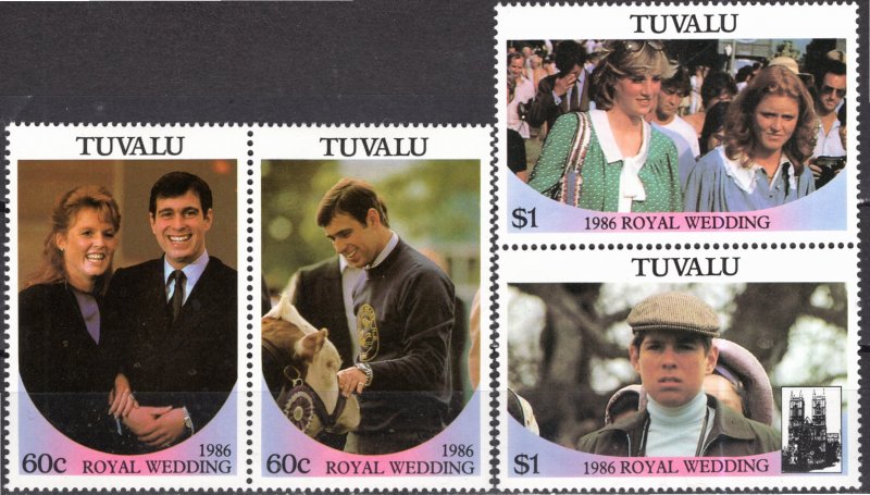Tuvalu; 1986: Sc. # 381-382: MNH Cpl. Se-Tenant Set