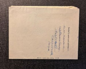 1953 Park Street Calcutta India Airmail Air Letter Cover to London England