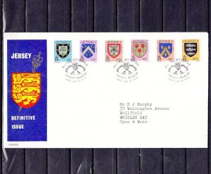 Jersey, Scott cat. 257-262 only. Coats of Arms issue. First day cover. ^