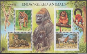 IRELAND Sc # 11156a CPL MNH SOUVENIR SHEET 0f 4 DIFF  ENDANGERED WILDLIFE