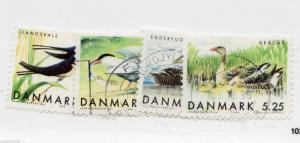 1999 Denmark - Sc# 1163-66 Θ used Bird types postage stamp set. Ducks etc..