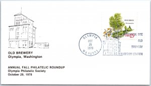 US SPECIAL EVENT COVER HISTORIC OLD BREWERY AT OLYMPIA WASHINGTON ROUNDUP 1978-B