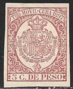 CUBA 1897 5c General Duty Timbre Movil Revenue CG20 MH