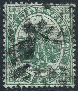 St Kitts-Nevis, Sc #12, 1/2d Used