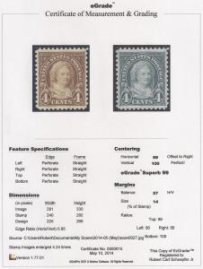 636 4 cent Martha Washington M OG NH EGRADED SUPERB 99 XXF