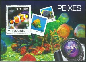 MOZAMBIQUE  2014  FISHES  SOUVENIR SHEET   MINT NH