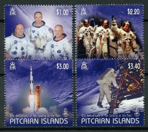 Pitcairn Islands 2019 MNH Moon Landing Neil Armstrong 4v Set Space Stamps