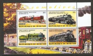 BURUNDI 2011 LOCOMOTIVES(2) MNH