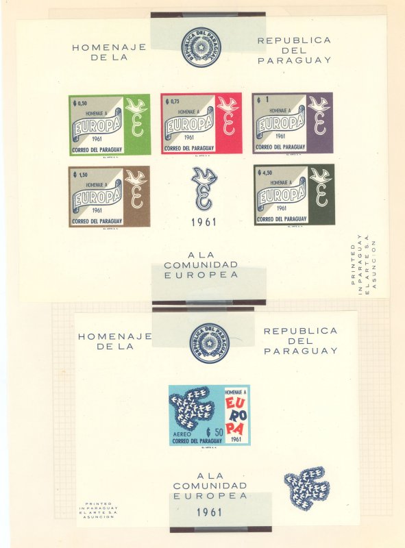 Paraguay #627a/629a Mint (NH) Souvenir Sheet (Europa)