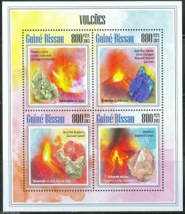 GUINEA BISSAU 2013  VOLCANOES & MINERALS SHEET MINT NH