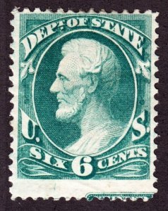 US O60 State Dept.Official Mint F-VF OG H w/Margin Inscription Capture SCV$220