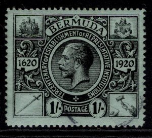 BERMUDA GV SG73, 1s black/green, FINE USED. Cat £75.