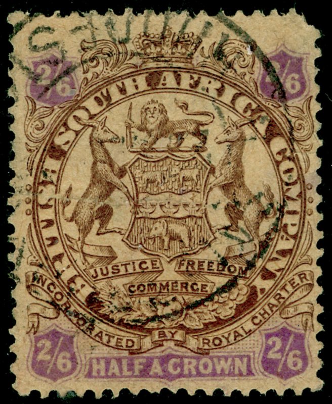 RHODESIA SG48, 2s 6d brown & purple/yellow, USED, CDS. Cat £65.