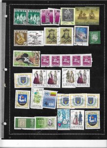 LITHUANIA COLLECTION ON STOCK SHEET MINT/USED