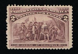 EXCEPTIONAL GENUINE SCOTT #231 MINT OG H 1893 COLUMBIAN EXPOSITION ISSUE #6814